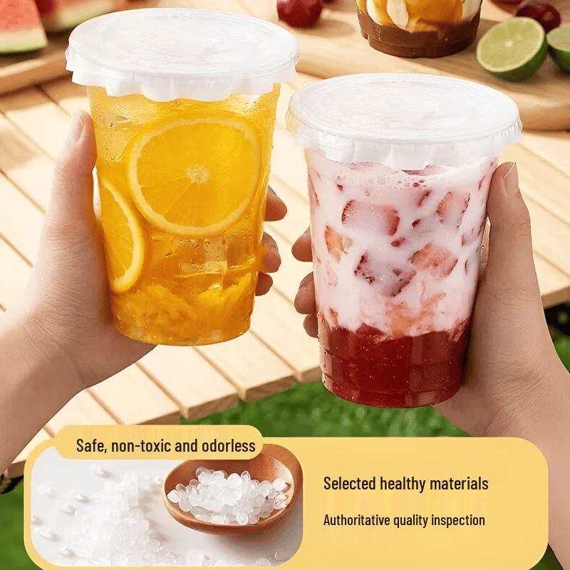 Disposable PET Cold Drink Cups with Lids