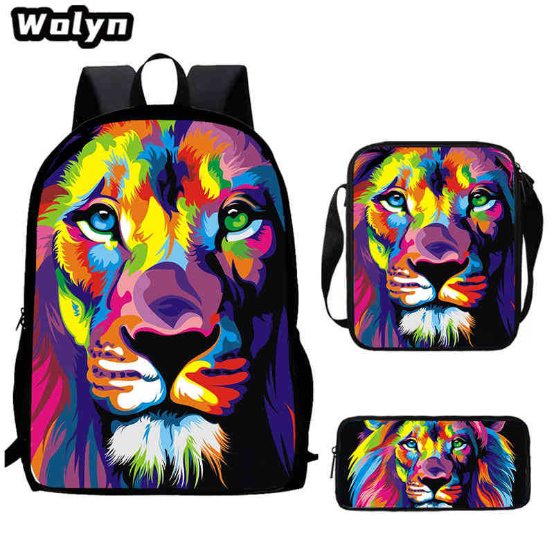 Lion King Schoolbag High Definition Printing Multi-Function Cross-Border Burden Reduction Large Capacity Backpack