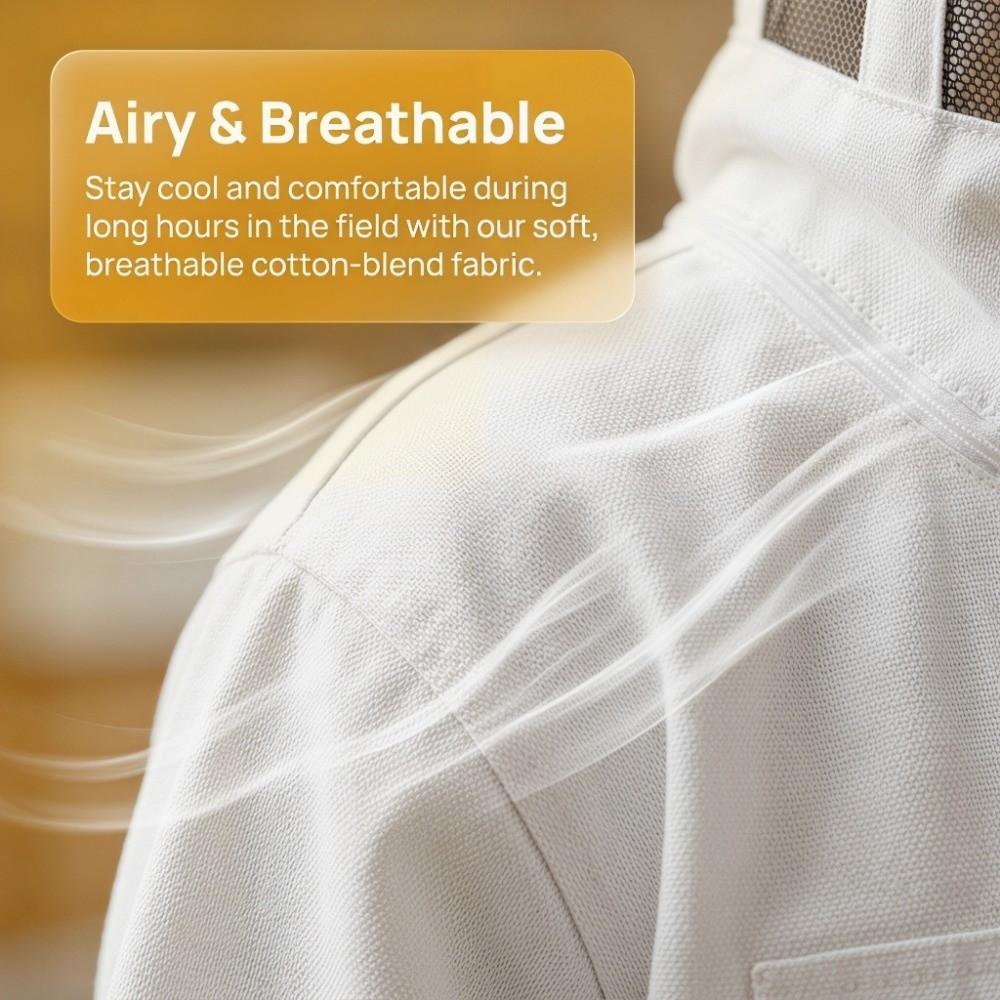 Set 1 Breathable Professional Beekeeping Suit White Full Body Beekeeping Suit Beekeeping