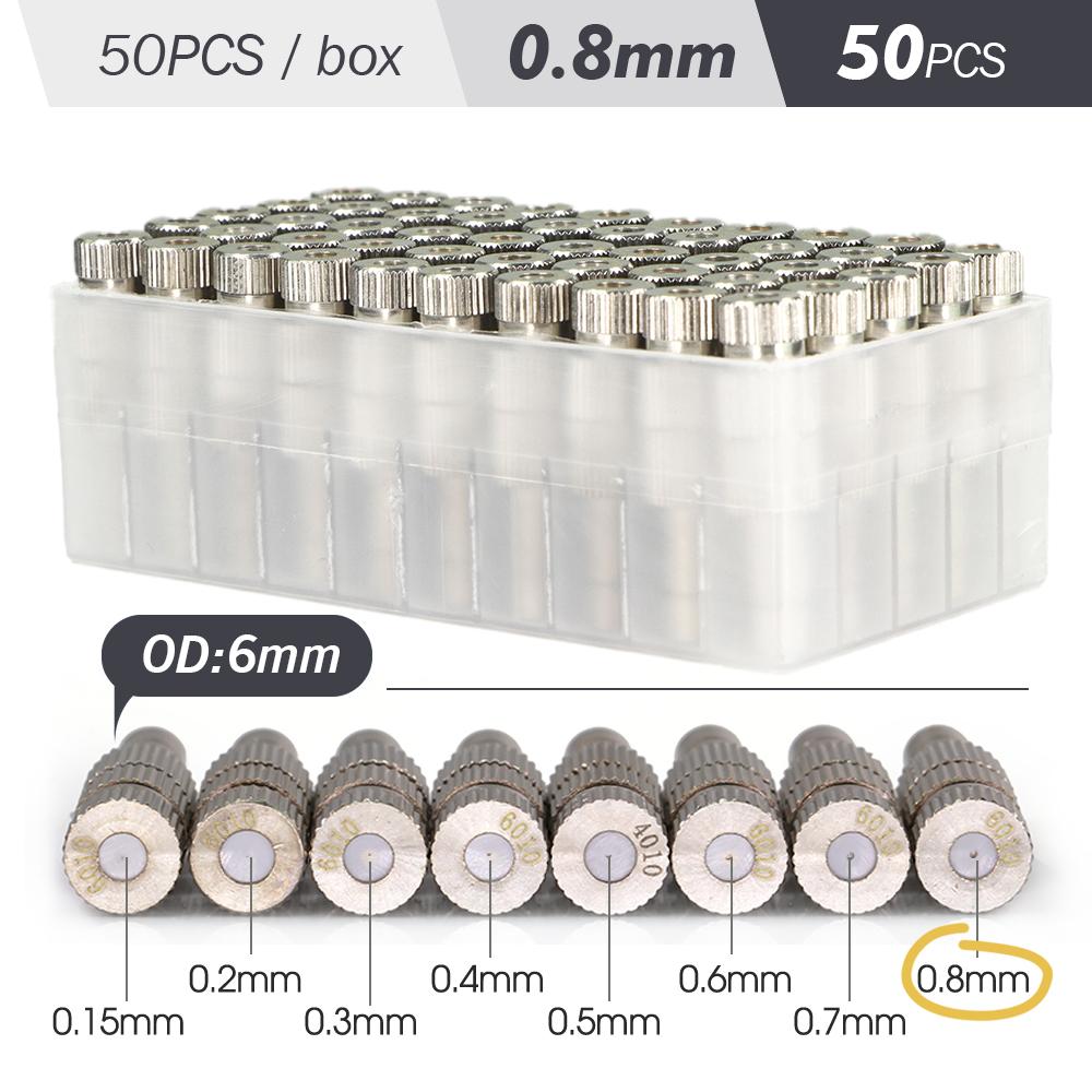 1box/50pcs 0.15-0.8mm Low-pressure Misting Nozzles Built-in Filter Fine Atomization Sprayer Quick Push Garden Irrigation Cooling