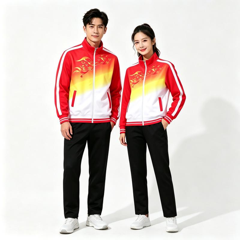 Silk Long Sleeve Sports Suit - Spring & Autumn, Plus Size, Middle-Aged & Elderly Square Dance/Fitness Wear