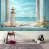 2D Tropical Coastal Sailboat Background for Summer Beach Birthday Party Decoration