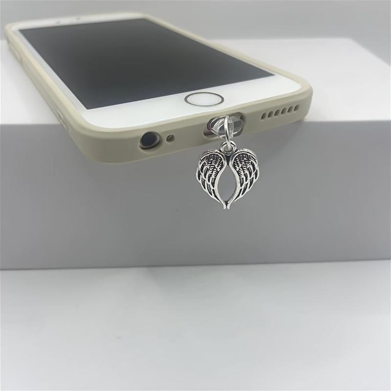 1pc Alloy Wing Phone Charm, Universal Dust Plug Pendant for IPhone/Type-C Devices, Beautiful Mobile Phone Accessories, Mobile Phone Decorations