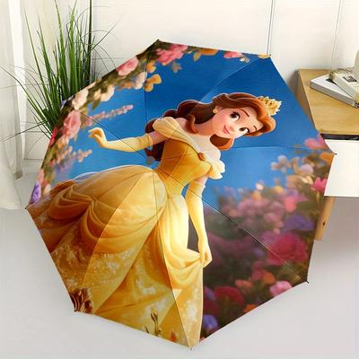 Princess Belle Automatic Opening and Closing Umbrella, Compact Travel Umbrella, Lightweight and Portable, Suitable for Beach Commuting Busin
