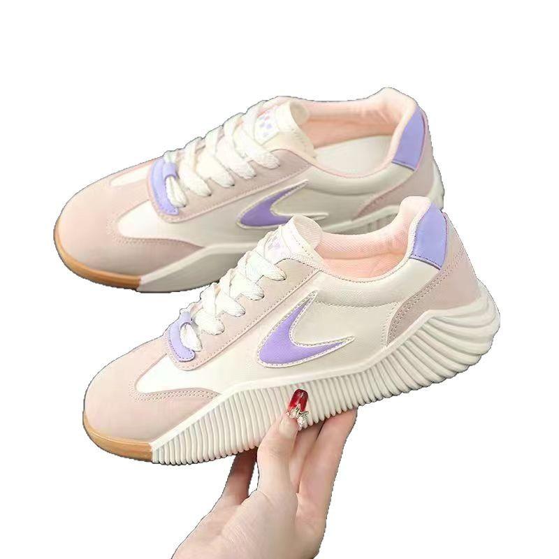 Spring casual women's shoes student leather shoes trend versatile soft baseplate shoes sports shoes walking