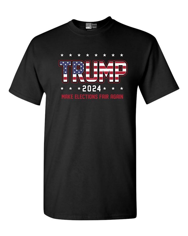 

Trump President 2024 Make Elections Fair Again Support DT Adult T-Shirt Tee Unisex T-Shirt XXXXL