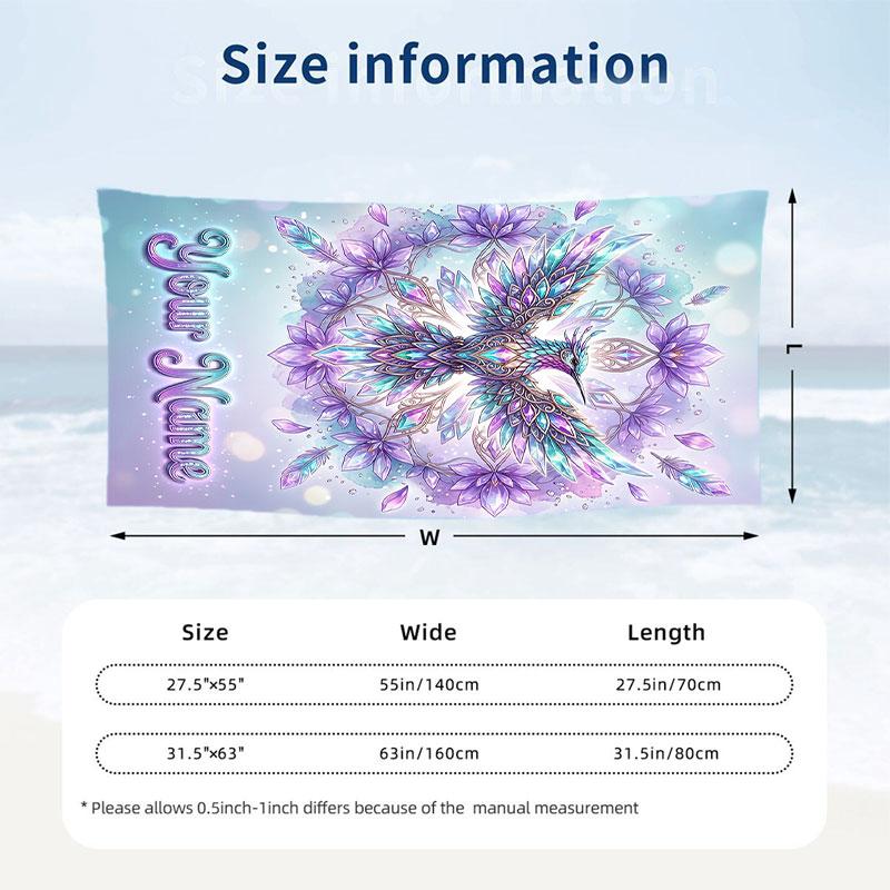 Dragon Phoenix Theme Beach Towel Personalized Custom Name & Text Soft Quick Dry Beach Towel for Swimming Travel