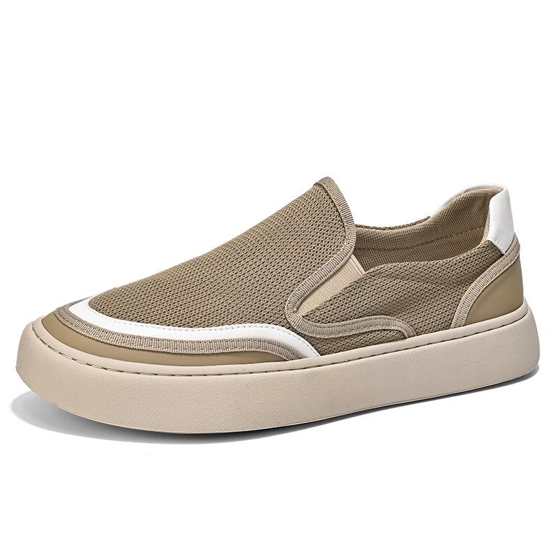 Men's shoes spring and summer mesh breathable lazy one pedal casual sports shoes men's foot cover thick-soled travel board shoes