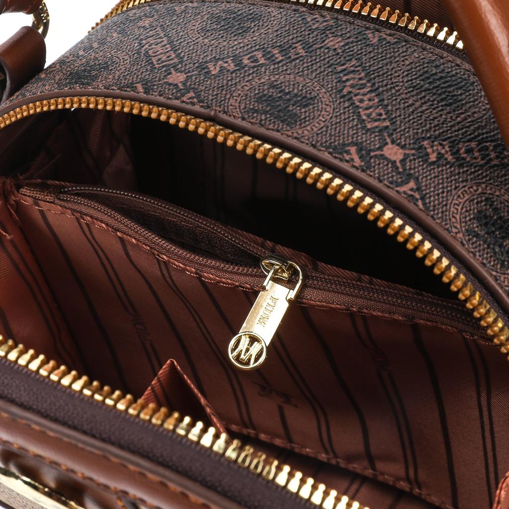 Mini-Umhängetasche im Vintage-Stil, runde Retro-Schultertasche, modische Handtasche und Geldbörse für Damen