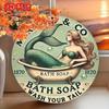 Vintage Tin Metal Sign Mermaid Bathroom Decor Rustic Farmhouse Wall Art