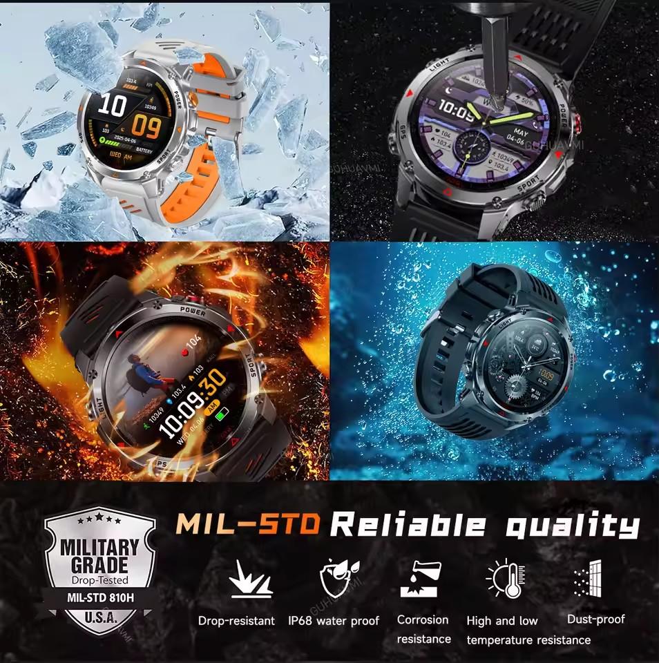 2026 T-Rex 3 Ultra GPS Smartwatch 10ATM Wasserdicht Dual-Band GNSS Kompass Militärstandard Saphirglas Anrufe Lange Akkulaufzeit Herren Outdoor Smartwatch