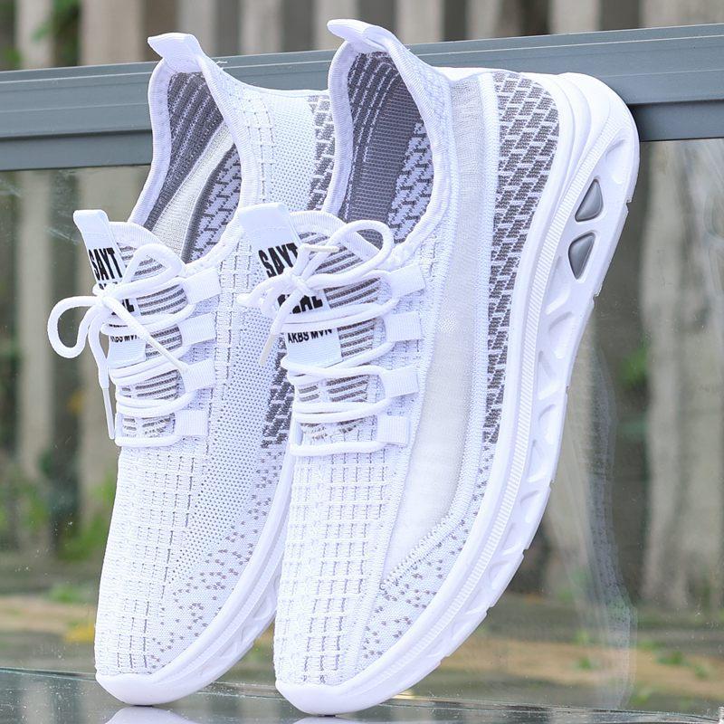 

Летняя мужская обувь из сетки Ice Silk, повседневная спортивная обувь для бега, тонкая полая студенческая дышащая дезодорирующая мужская обувь 38