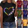 Women Casual Letter Printing Short Sleeves  Loose T-Shirt Blouse Tops