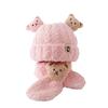 Baby Hat Autumn and Winter Plush Baby Hat Scarf Integrated Two-piece Set Children's Plush Warm Ear Protector Knitted Hat