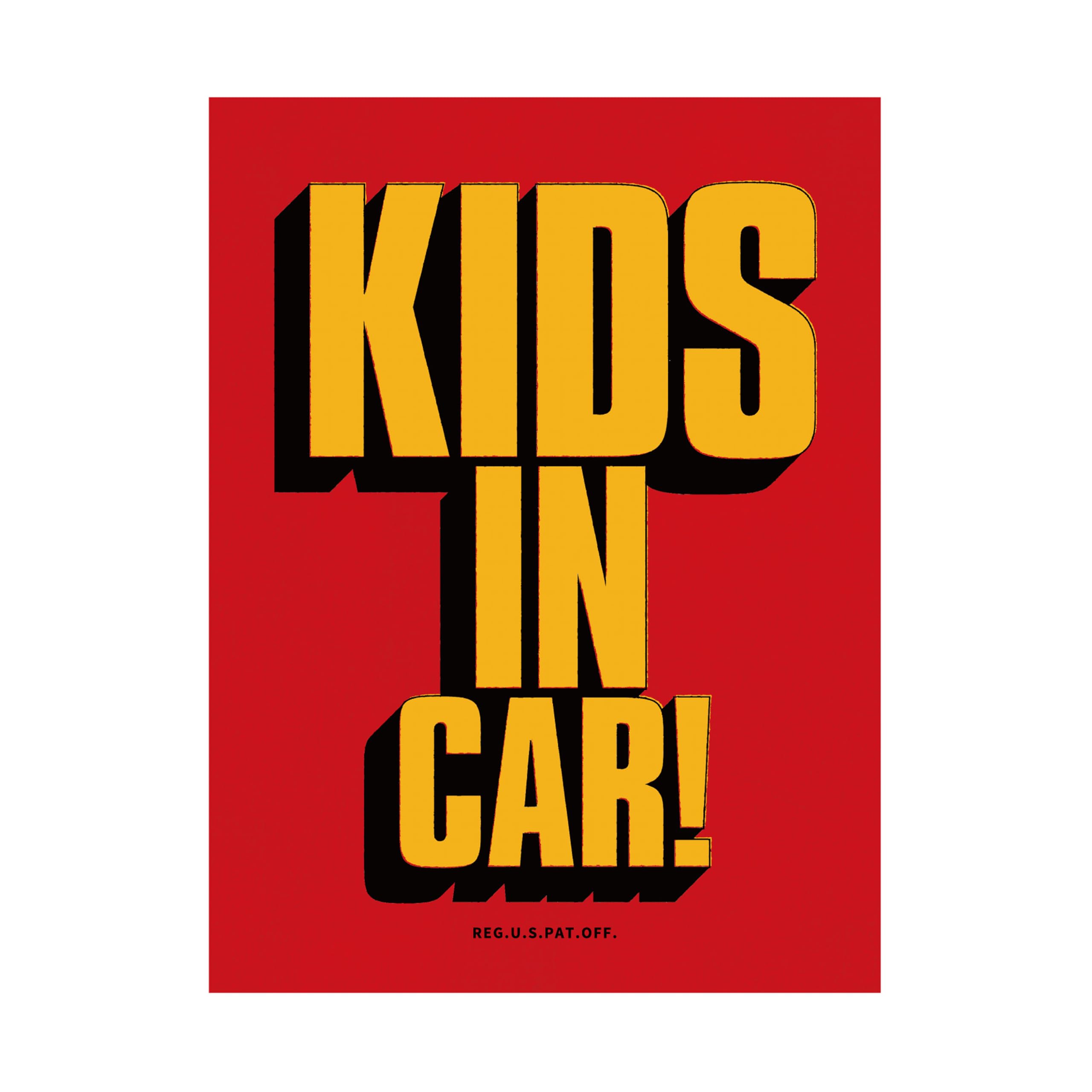 

KIDS IN CAR! Kids Insignals Magnet 12x9cm Retro Vintage Vintage Classic (Red) W: 90 x L: червоний