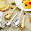 Hochwertiger Edelstahl Löffel 3 Größen Groß Gold Reis Suppenlöffel Kinder Eis Dessertlöffel Küche Abendessen Geschirr