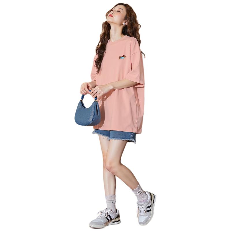 TonLion Women s Knit Puppy Print Short-Sleeve T-Shirt M