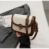 Niche fashion bag women's 2025 new Korean version retro texture small square bag contrasting color casual shoulder messenger bag tide