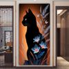 Black Cat Flowers Large Size Diamond Painting Animals Diy Full Square Round Drill Rhinestone Embroidery Mosaic Cross Stitch Kits Wall Decor