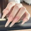 Elegant Nude Almond Long Press-on Nails - High-End Bridal Style 2025 Whitening