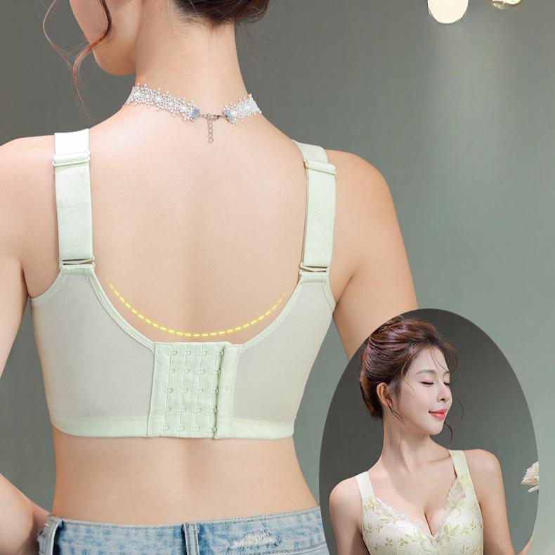 Lace Breathable Underwire Bra for Women Plus Size Bra for Women Adjustable Back Anti Sagging Gathered Top Bra