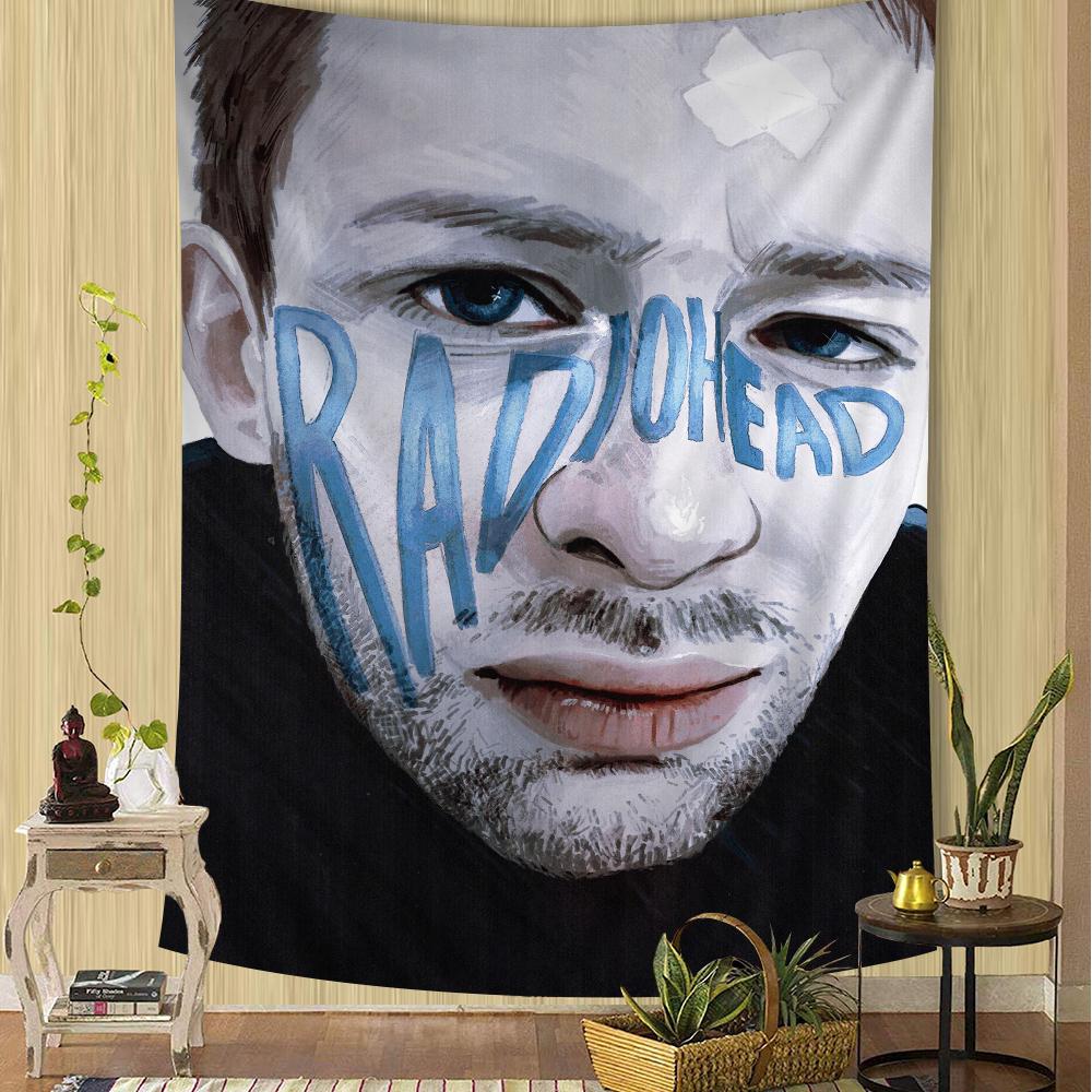 Vintage Rock Band Characters Radiohead Printed Large Wall Tapestry Indian Buddha Wall Decoration Witchcraft Bohemian Hippie