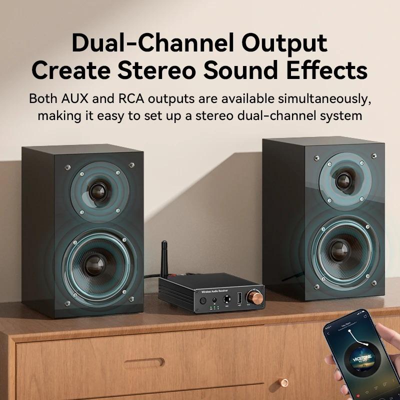 Receptor de Audio Bluetooth 6.0 3.5mm AUX RCA USB 6.5MM Micrófono Adaptador Inalámbrico de Música USB Unidad U HIFI Música sin Pérdida para TV PC