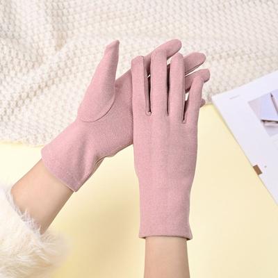 New Dralon Winter Gloves Solid Color Full Finger Full Finger Gloves Coldproof Windproof Driving Mittens Women Girls Gift