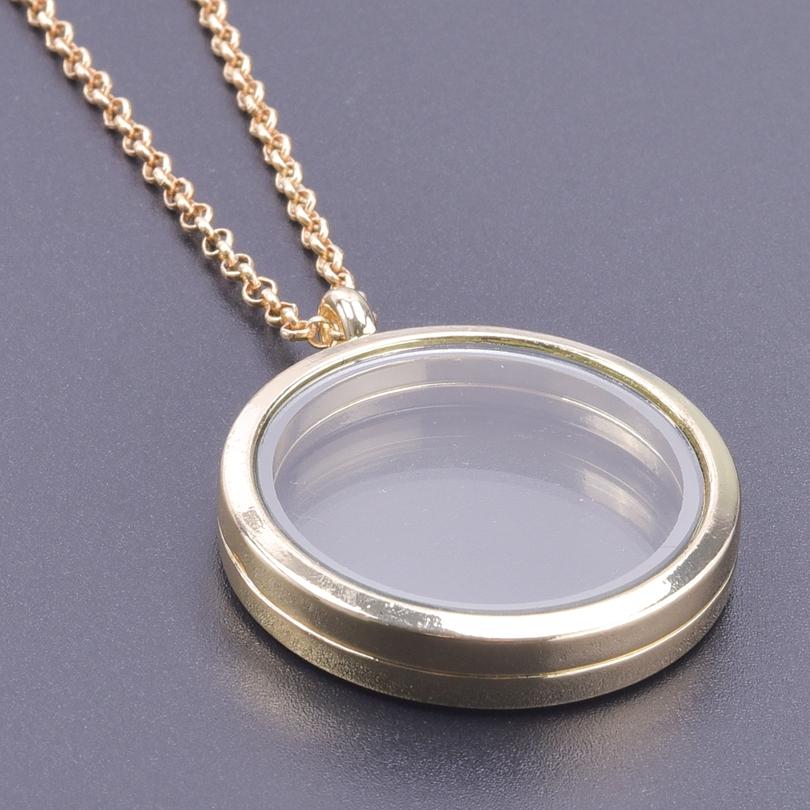 25-35mm Round Locket Charm Necklaces For Women Men Accessories Cage Floating Locket Pendant Necklace Fashion Jewelry Anniversary