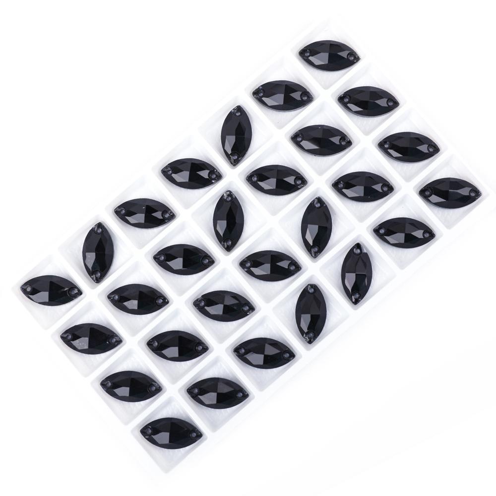 Weicher flacher Boden handgenähtes Pferdeauge Diamantglas flache Schnalle handgenäht Diamant DIY Kleid Hochzeitskleid Accessoires