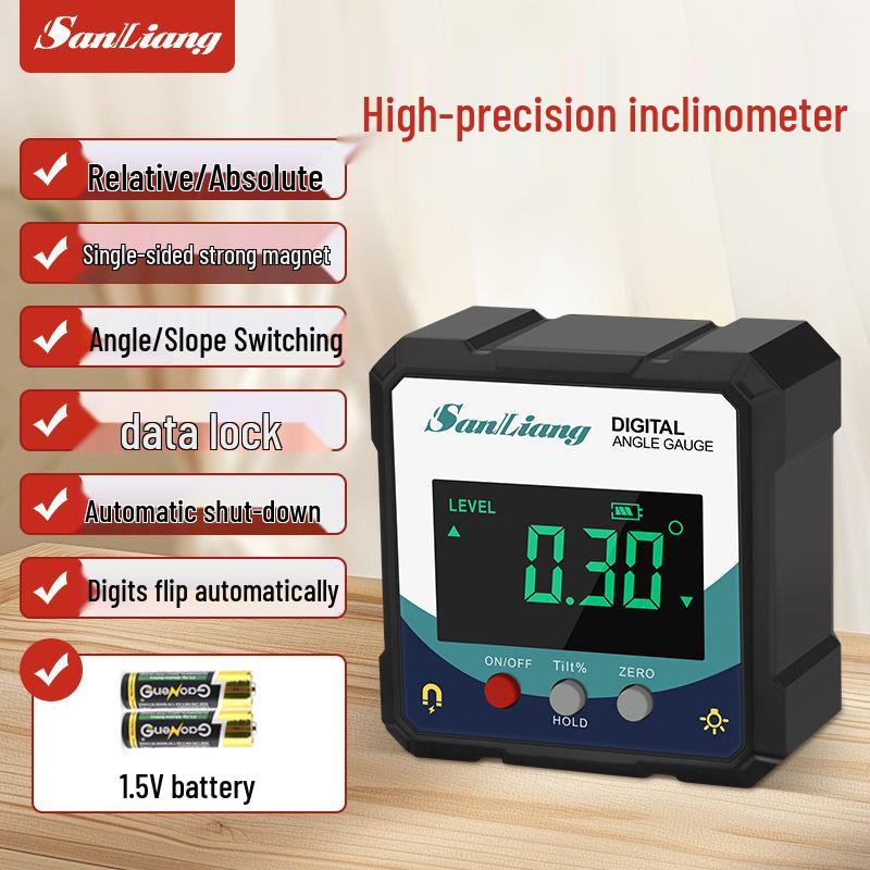 Three-piece Digital Inclinometer Set with Magnetic Angle Meter and Electronic Angle Gauge.