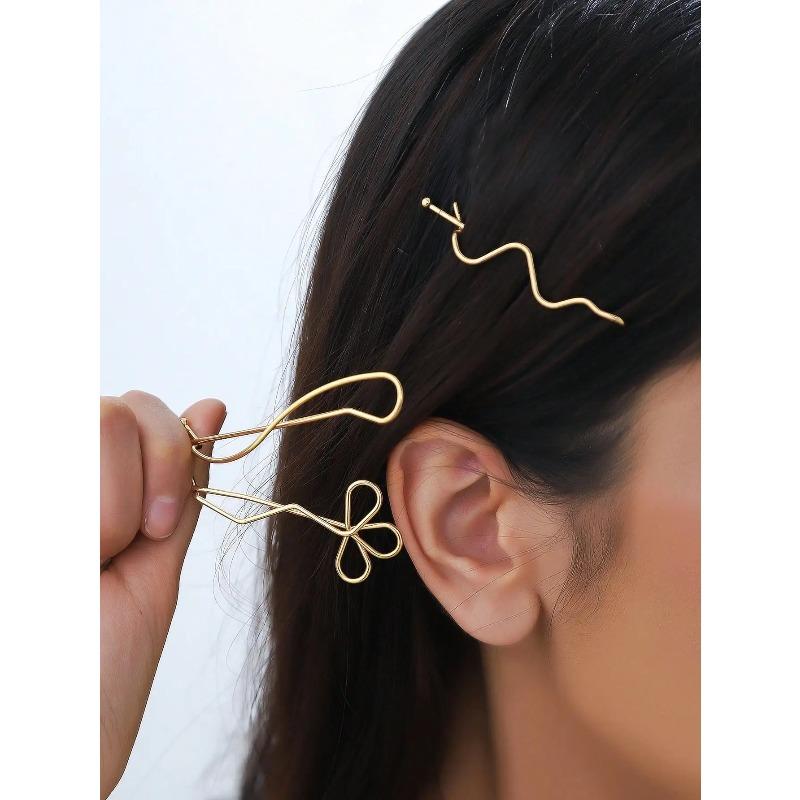 3pcs Fashionable Simple Versatile With Broken Hair Edge Clips Girl Bangs Hair Twist Clips Accessories