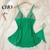 Accattivante Camicia da Notte Taglie Forti Sexy Babydoll per Donna, Scollo a V Pizzo Profondo Camicia da Notte Rete Trasparente Camicia da Notte, Spalline Sottili Chemise Slip Dress