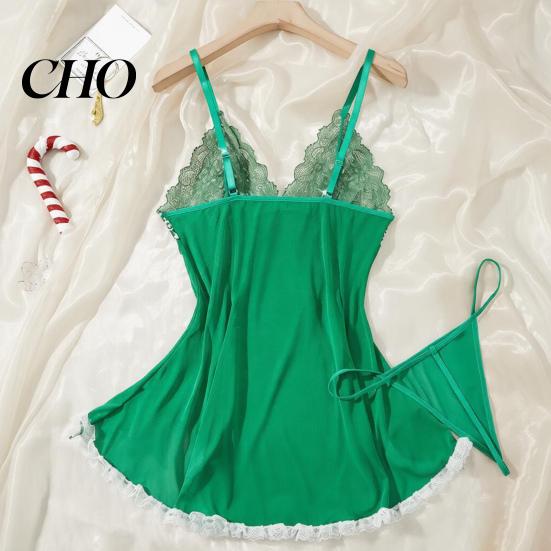 Accattivante Camicia da Notte Taglie Forti Sexy Babydoll per Donna, Scollo a V Pizzo Profondo Camicia da Notte Rete Trasparente Camicia da Notte, Spalline Sottili Chemise Slip Dress