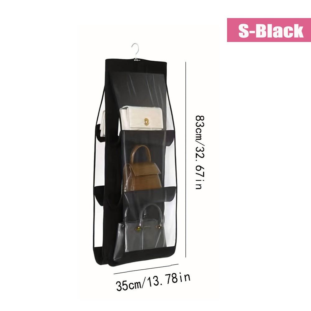 6-Grid Double-Layer Thick Transparent Bag Storage Hanging Bag Wardrobe Dustproof Three-Dimensional Hanging Bag Hanging Bag