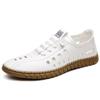 Men's shoes summer breathable casual leather shoes hollow breathable little white shoes hole shoes soft soles men's cool leather shoes
