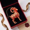 Auspicious Goat Theme Gifts 2D Acrylic Christmas Hanging Ornament, 3.15 Inch Farm Animal Xmas Tree Holiday Car Interior Decor Decoration for Rear View