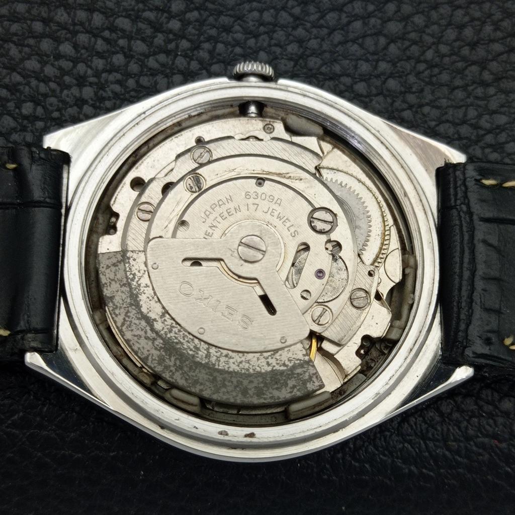 JAPAN VINTAGE SEIKO 5 AUTOMATIC 6309A MENS ARABIC GREEN DIAL WATCH a702529-1