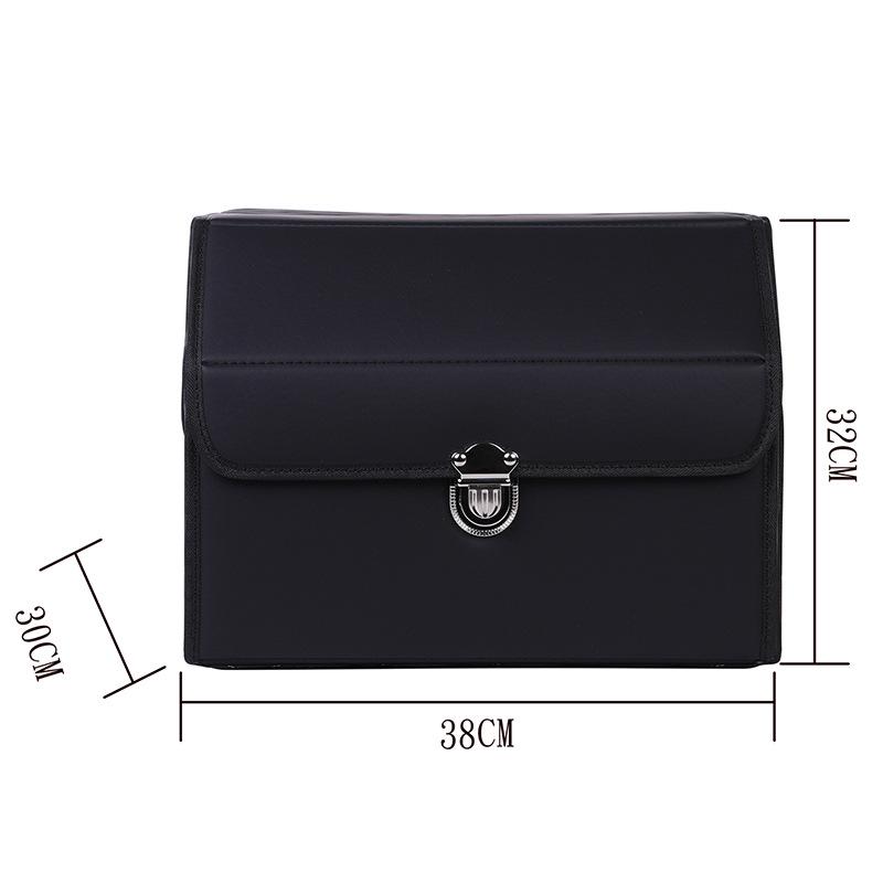 Leather Car Trunk Storage Box with Logo - Multifunctional Folding Organizer