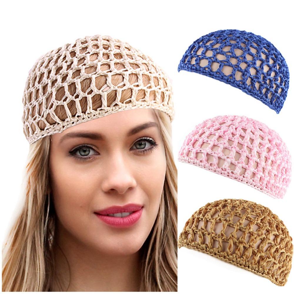 Turban Hat Mesh Hair Net Handmade Crochet Hair Snood Hair Accessories Black Wig Caps  Casual
