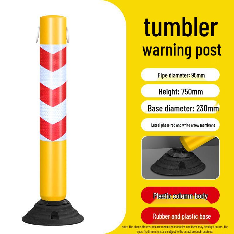 Reflective Elastic Road Barrier Post - Anti-Collision, Detachable, 80cm