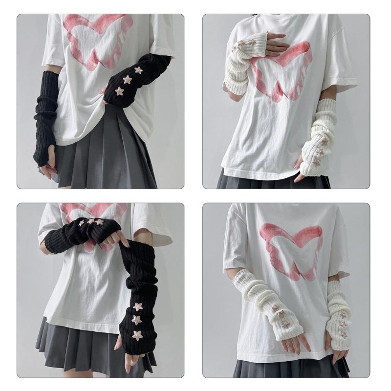 Sexy Mittens Music Festival Fingerless Gloves Party Supply Costume Arm Gloves Knitting Fingerless Arm Sleeve