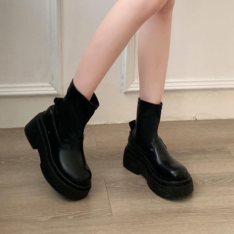 Popular boots small short boots women's 2025 new autumn and summer fashion versatile small man thick bottom foreign style thin boots women