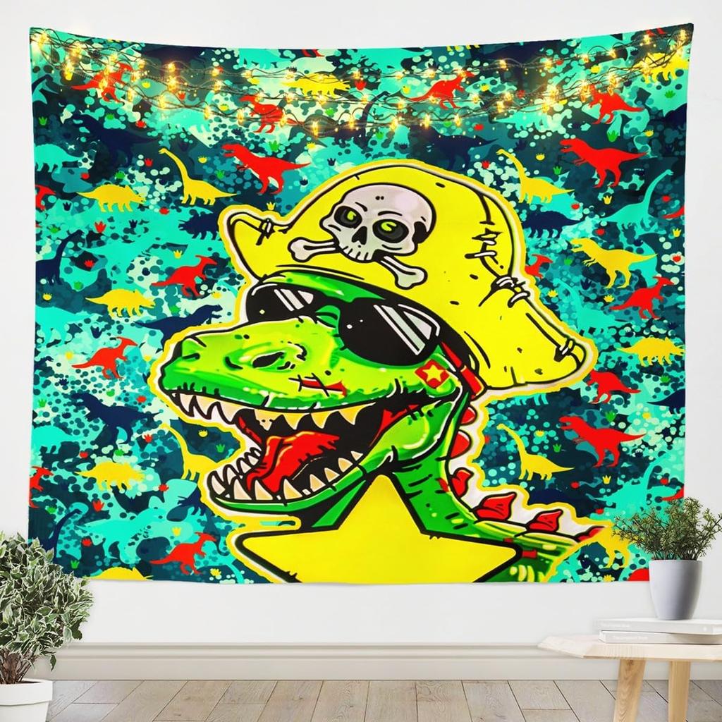 3D Parrot Tapestry,Palm Leaves Floral Wall Hanging Art Kids Boys Girls Home Room Decor,Tropical Wild Animal Plant Wall Blanket