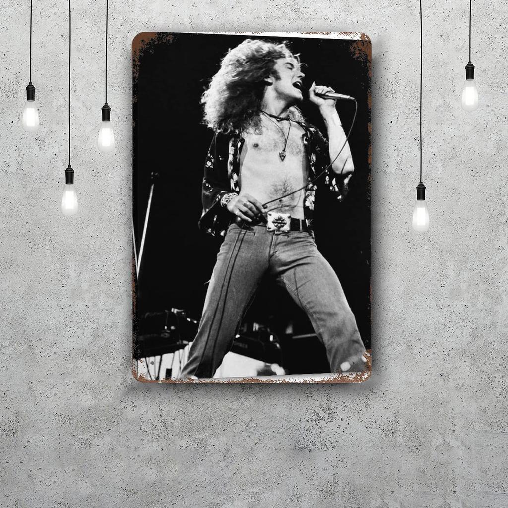 Robert Plant Band Vintage Metal Tin Signs Posters Decor Retro Metal Plaque Wall Art Decor for Garage Bar