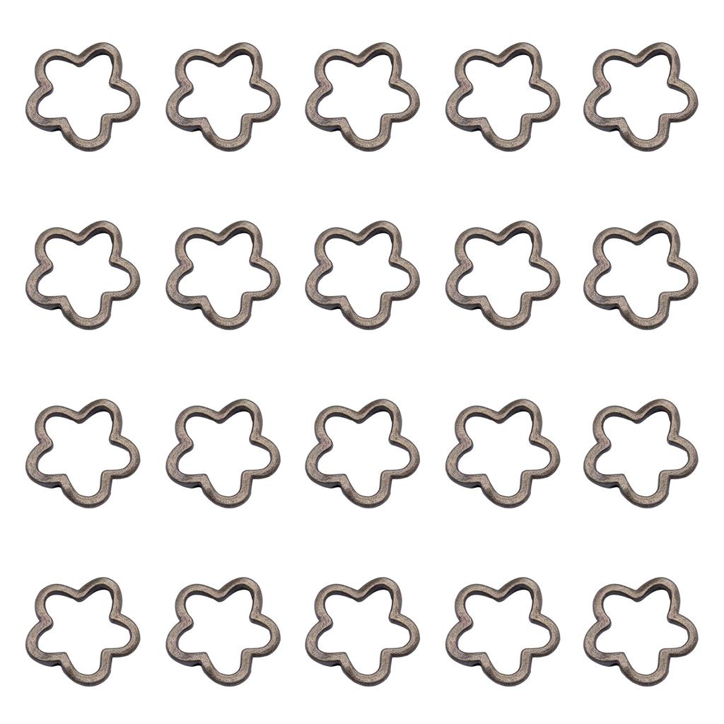 20pcs 16x16mm Flower Charm Beads Antique Silver Bronze Color Flower Charm Spacer Beads Flower Spacer Beads Charm