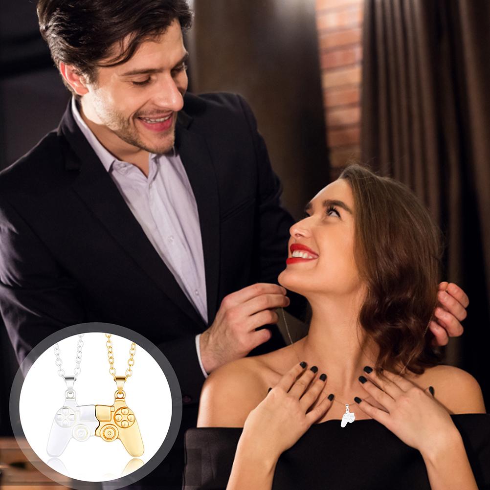 Fashion Game Controller Couple Necklace Magnetic Matching Necklace for Couples Best Friends Friendship Necklace