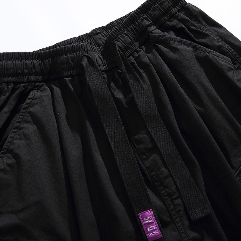 Men's Autumn Japanese Retro Washed Pure Cotton Casual Straight-Leg Pants with Multiple Pockets, Loose Fit Cargo Pants for Export