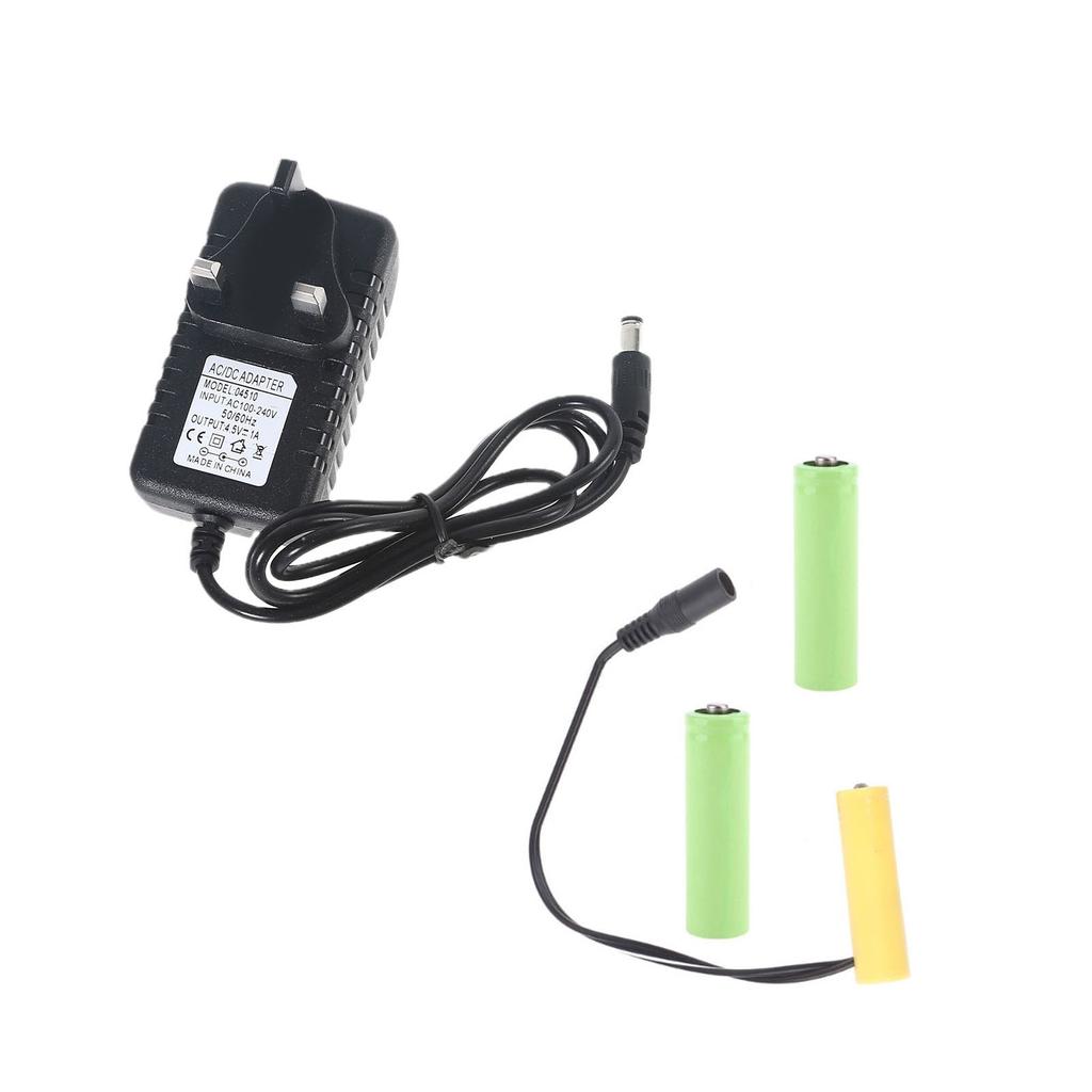 AA Battery Eliminators Cable with Power Supply Adapter 4.5V1A Dummy Battery Output Repalce 3pcs 1.5V AA/LR6
