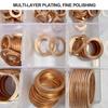 100Pcs Washer Copper Sealing Solid Gasket Washer Sump Plug Oil for Boat Crush Flat Seal Ring Tool